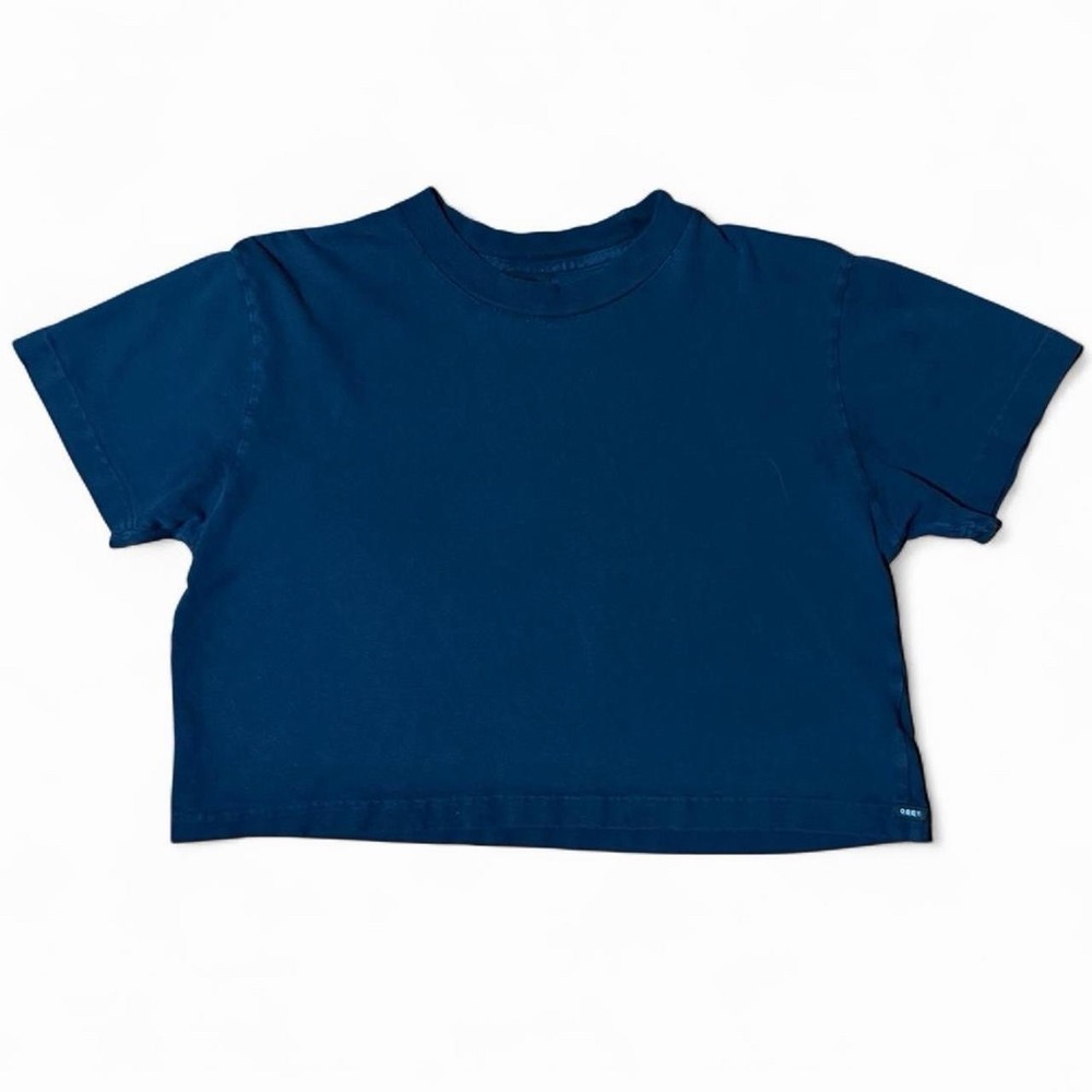 Obey Shepard Fairey Plain Black Distressed Crop Top Baby T-shirt Medium 20x17